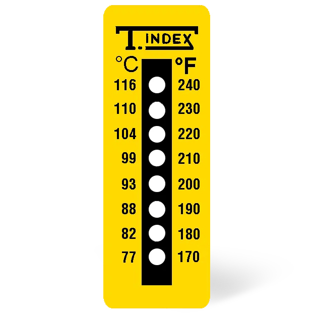 Temperature indication stickers