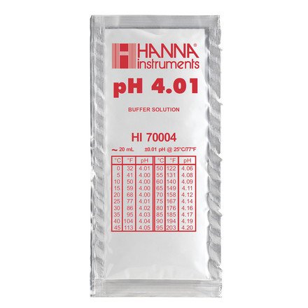 HANN HI70004P Kalibratievloeistof pH 4,01, 25 zakjes van 20 ml
