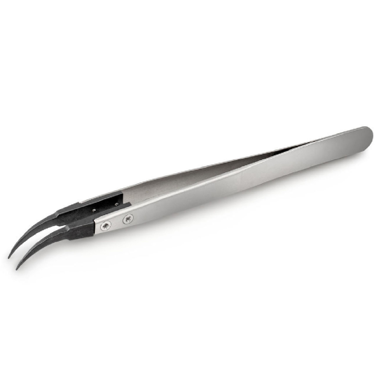 K 315-246 Tweezers 130mm, stainless steel, curved, high-quality carbon tips - Kern 315-246