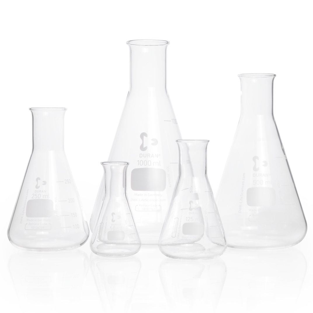 Erlenmeyer flask glass (narrow neck)