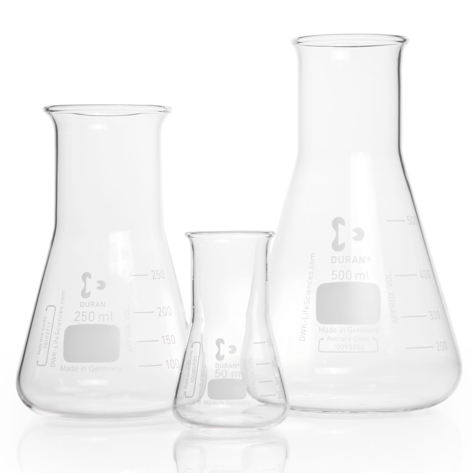 Erlenmeyer flask glass (wide neck)