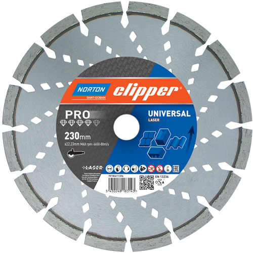 CLIP 70184624738 Diamond blade Pro Universal Laser 115x22,23mm