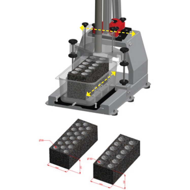 CONT 77-PV75200/UP Upgrade option with translation device for transversal movement of the drill (up to 80 mm translation) for parallel coring.